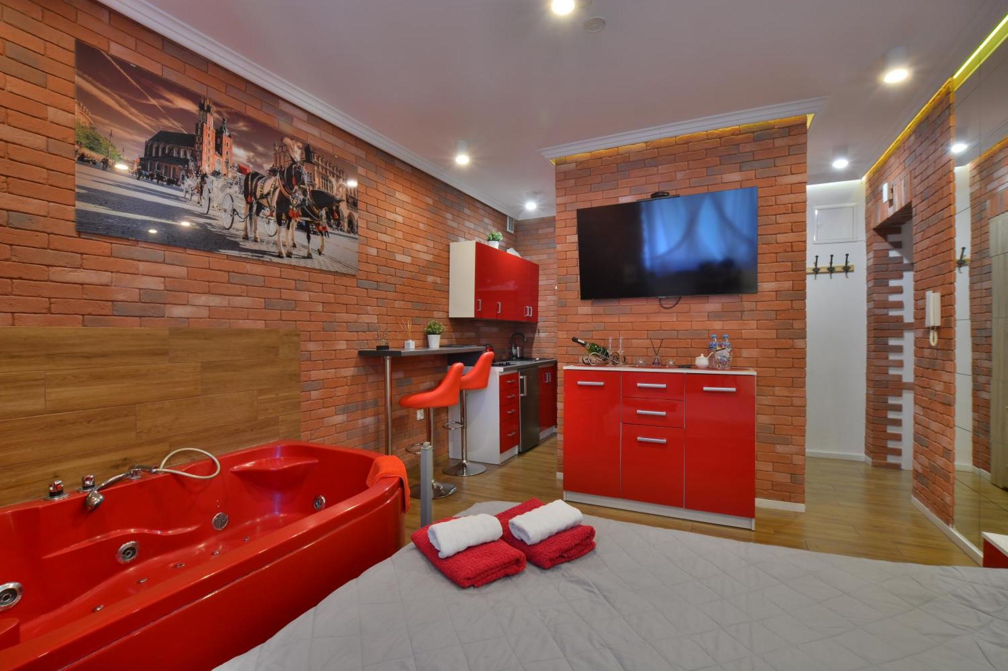 Jacuzzi Apartment Red Krasków Εξωτερικό φωτογραφία